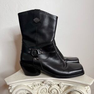 Harley-Davidson Black Leather Moto Boots